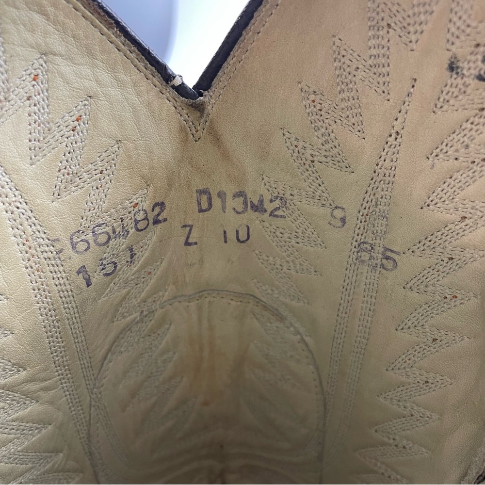 Vintage Dan Post Brown Front Cut Python Cowboy Bo… - image 9